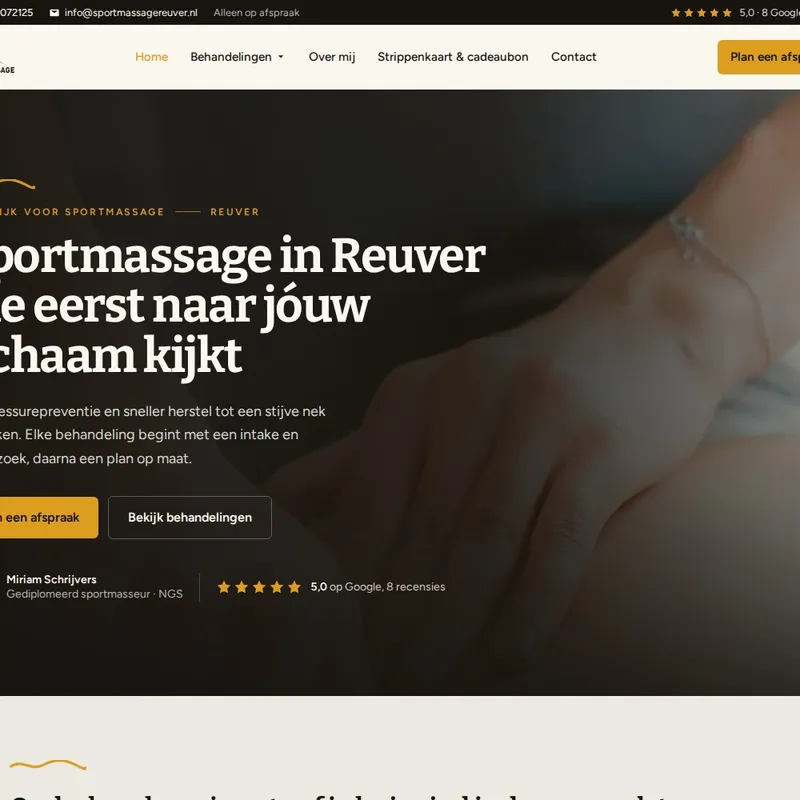 Het logo van Sportmassage Reuver, klant van Vimonto